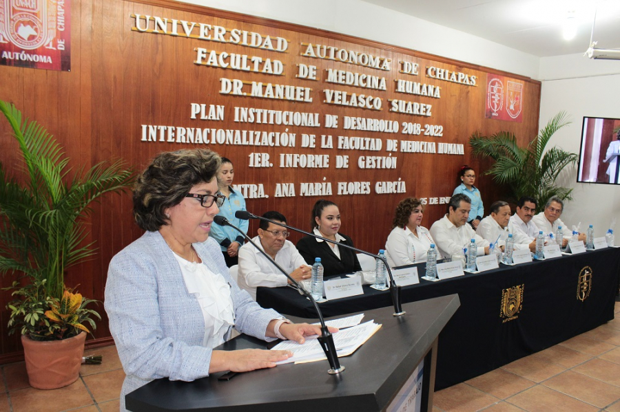 1er. Informe de Actividades de la directora de la Facultad de Medicina Humana Dr. Manuel Velasco Suárez